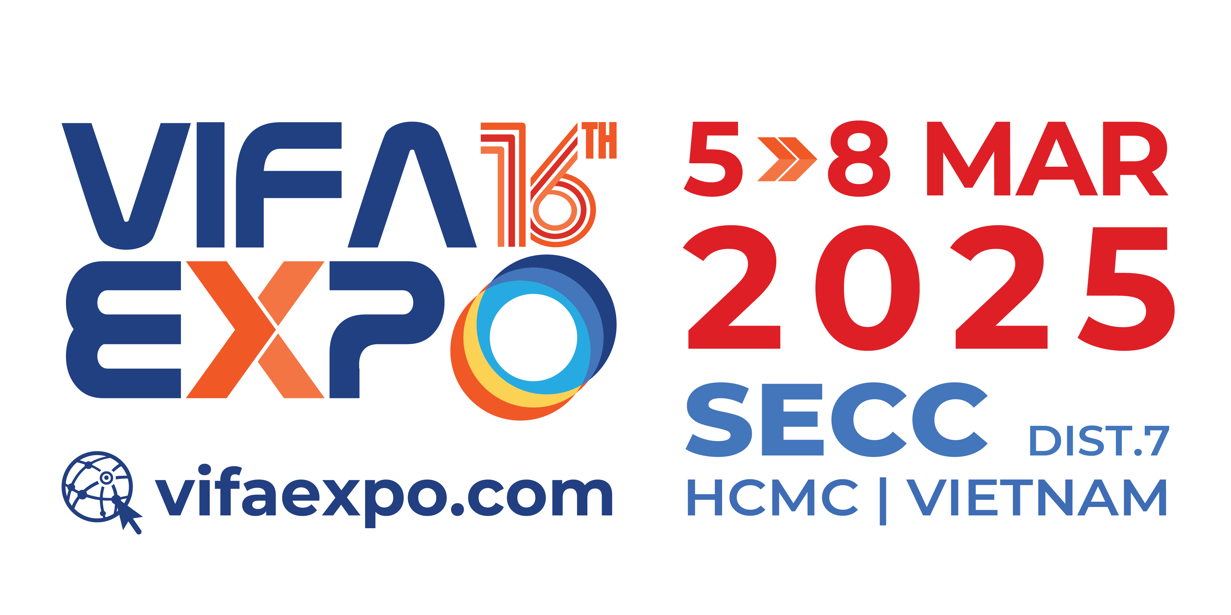 Logo VIFA EXPO 2025 – SECC – rectangle_VIFA EXPO 2025 – icon + 16 + date + venues + web 2